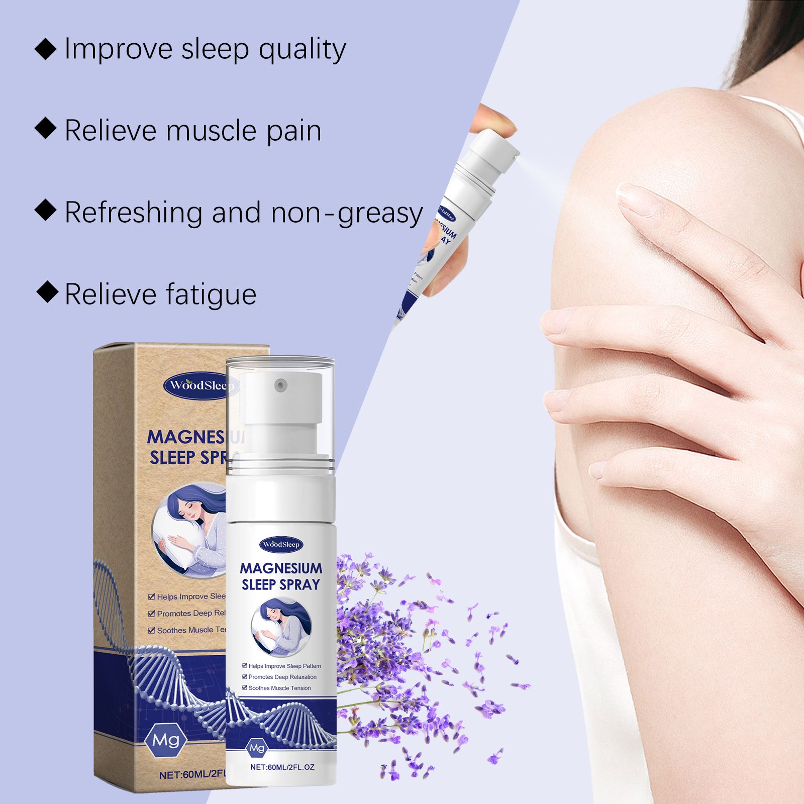 Magnesium Oil Spray With Lavender For Sleep Support And Body Relaxation