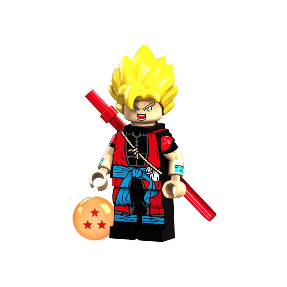6PCS DRAGON BALL Super Saiyan Sun Wukong Minifigures Compatible Toys Fit Lego