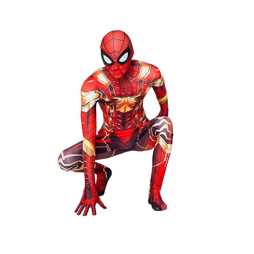 (170 (161~170cm)) Spiderman Cosplay Costume Peter Parker Zentai Suit Superhero Fancy Dress Unisex Kids Adults Role Play Jumpsuit for Masquerade Party Halloween Carnival