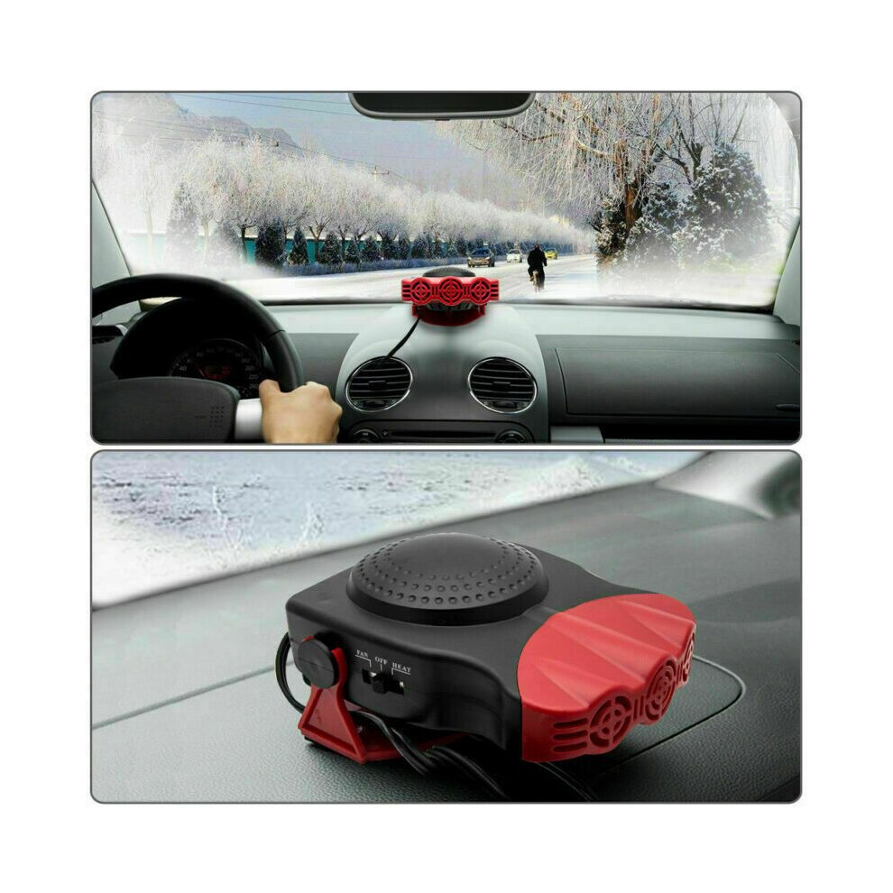 Car Heater Anti-Fog Portable Car Fans Heater for Car 12V 150W Fast Heating Defrost Defogger 2 In 1 Cooling Heating Plug in Cigarette Lighter  Electric Vehicle Demister