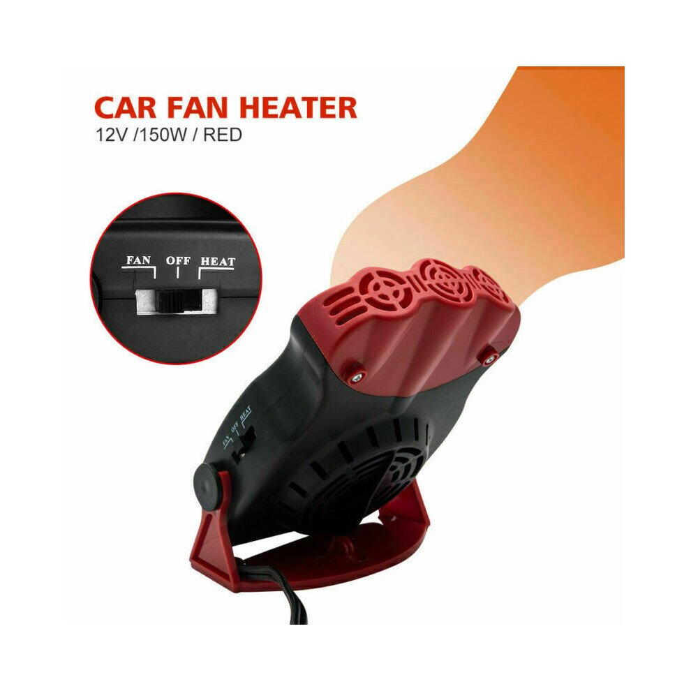 Car Heater Anti-Fog Portable Car Fans Heater for Car 12V 150W Fast Heating Defrost Defogger 2 In 1 Cooling Heating Plug in Cigarette Lighter  Electric Vehicle Demister