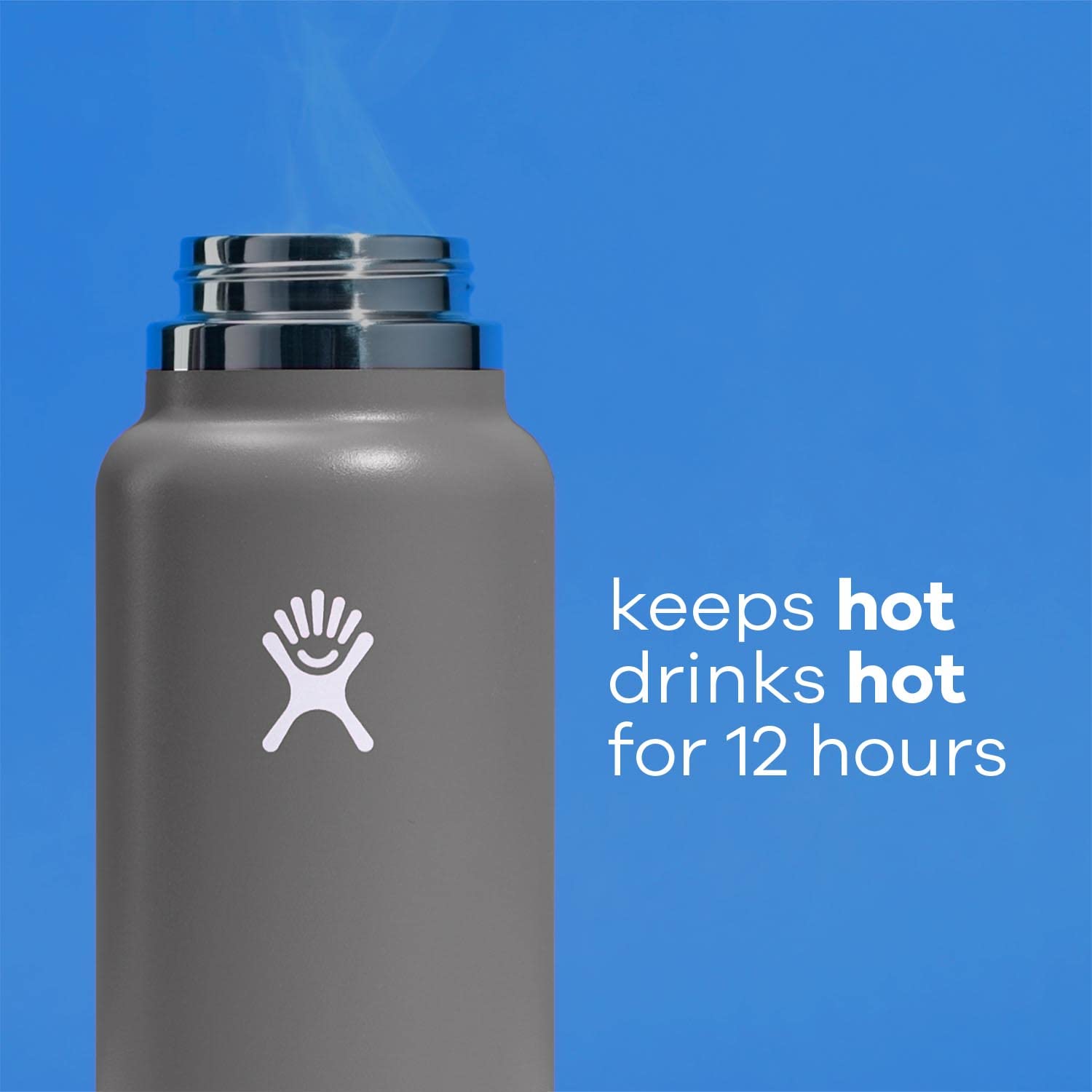 (White) Hydro Flask Water Bottle 32oz Vacuum Insulated Stainless Steel Wide Mouth Leak Proof Straw Lid with Strap Unisex Travel Bottle Reusable Coffee Mug
