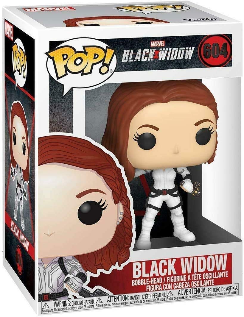 Marvel Action Figure Funko POP Movies Black Widow Taskmaster Rare Vinyl Figures with Display Box Birthday Present Collectibles Gifts for Marvel Movies Fans White Suit