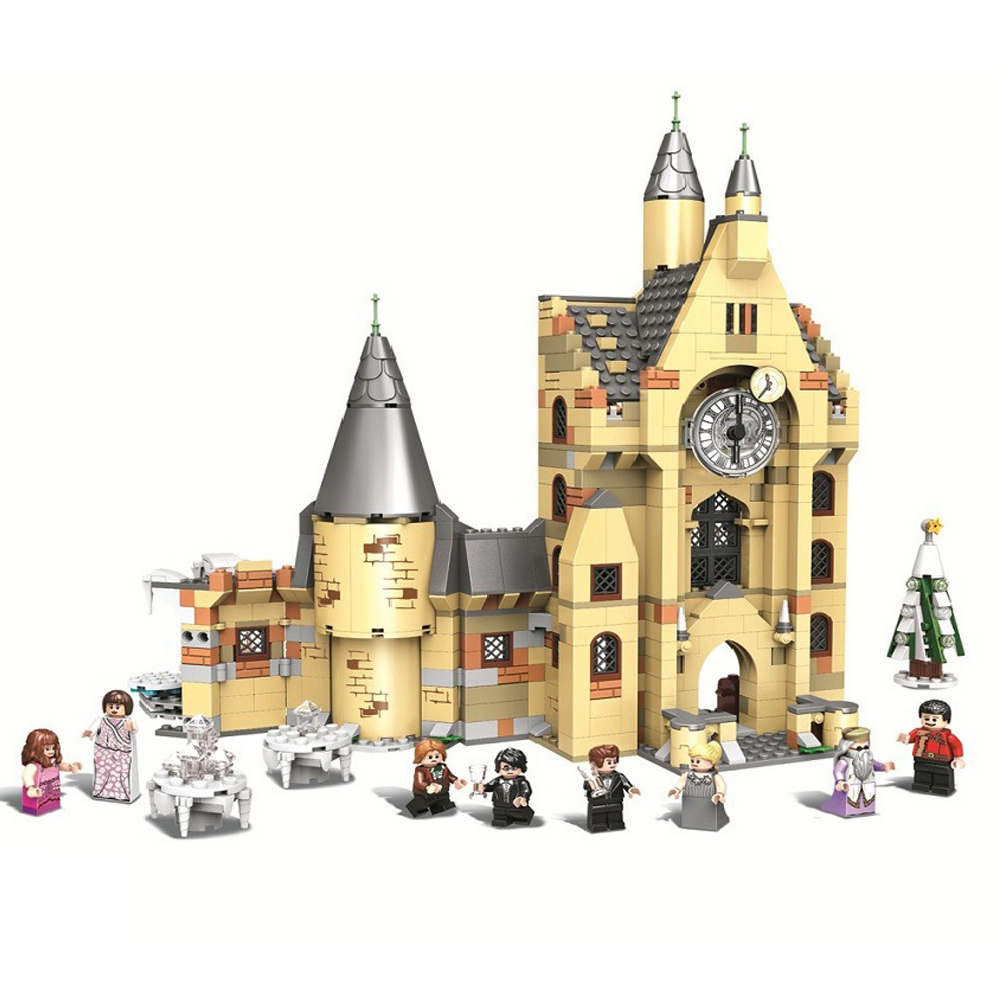 Harry Potter Hogwarts Castle Clock Tower Building Toy, Compatible with Great Hall and Whomping Willow Sets, Gifts for Girls & Boys