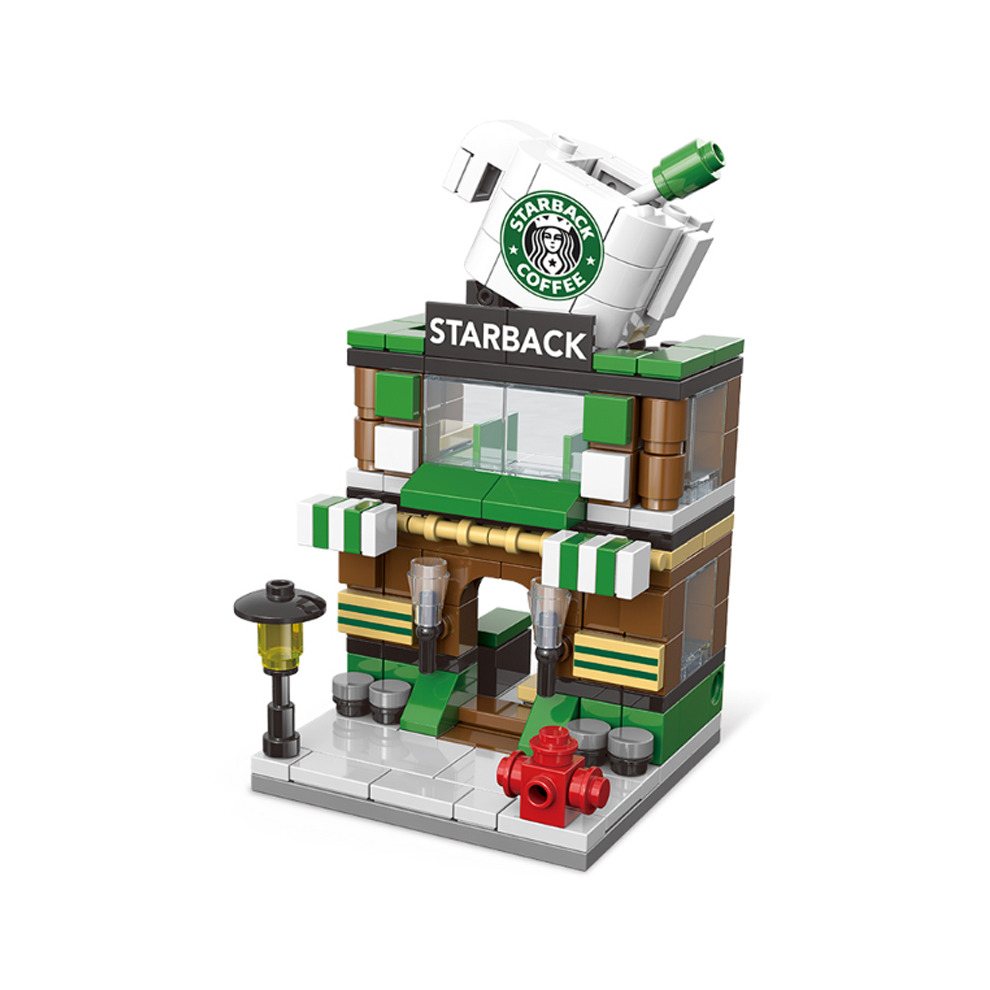 (Ice cream) City Street View Building Blocks Model Building For Children Toys Education Building Bricks Toy Christmas Gifts Compatible with LEGO