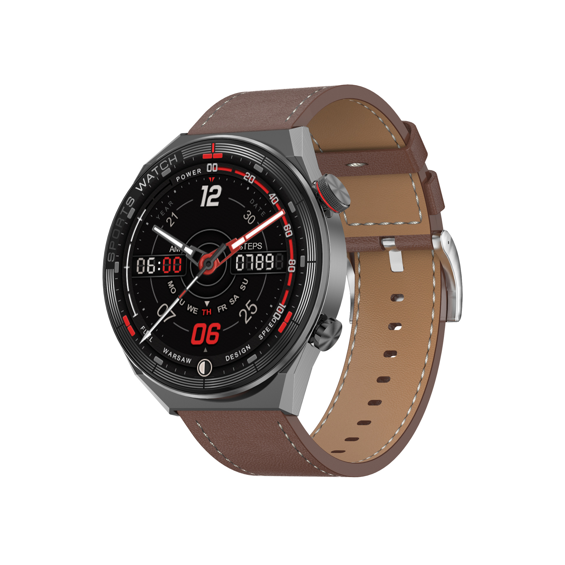(Brown) 2023 New Smart Watch Men NFC GPS Tracker Fitness Bracelet HD Screen Wireless Charging