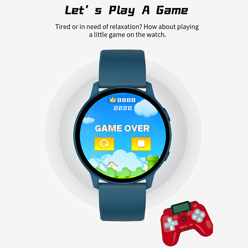 (Blue) Smart Watches Music Control Step Game Watch Bluetooth Bracelet Sport