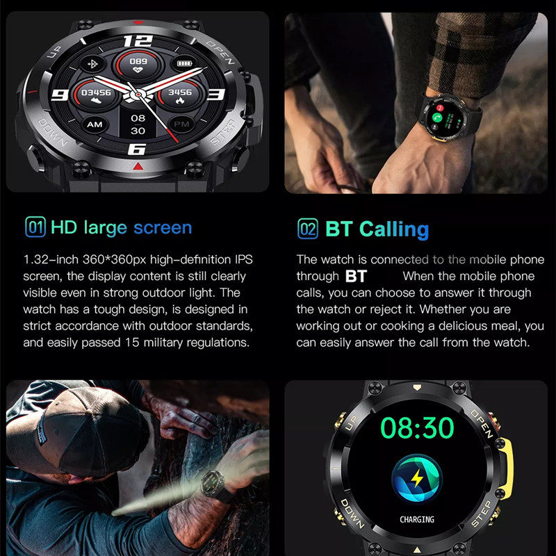 Outdoor Sports Smartwatch  Fitness Bracelet  Smart Watch Men Woman Fitness Bracelet Bluetooth Call