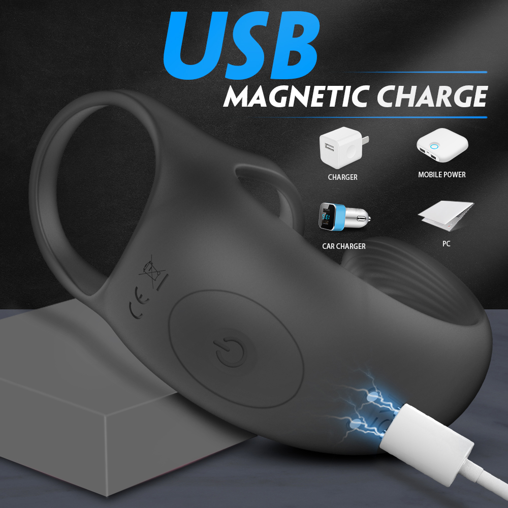 Penis Massager Ring Vibrator Adult Sex Toys for Men Massager Masturbation Wireless Remote Control USB Charging Waterproof Male Couples Sex Pleasure Extreme