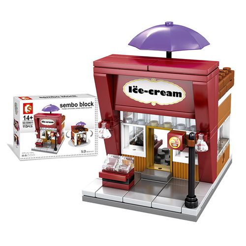 Disney House View Snack Street Building Blocks Mini City Store Building Street Childrens Toys Boys and Girls Gifts