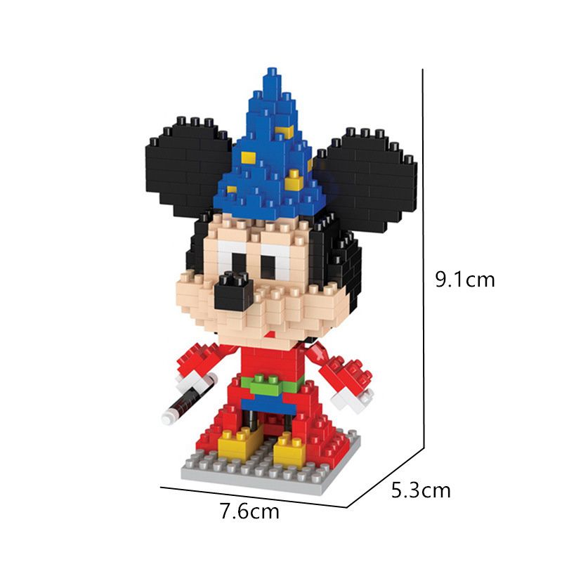 Building Blocks Disney  Mickey Mouse Mini Action Figures Heads Assembly Toys Kids Birthday Gifts