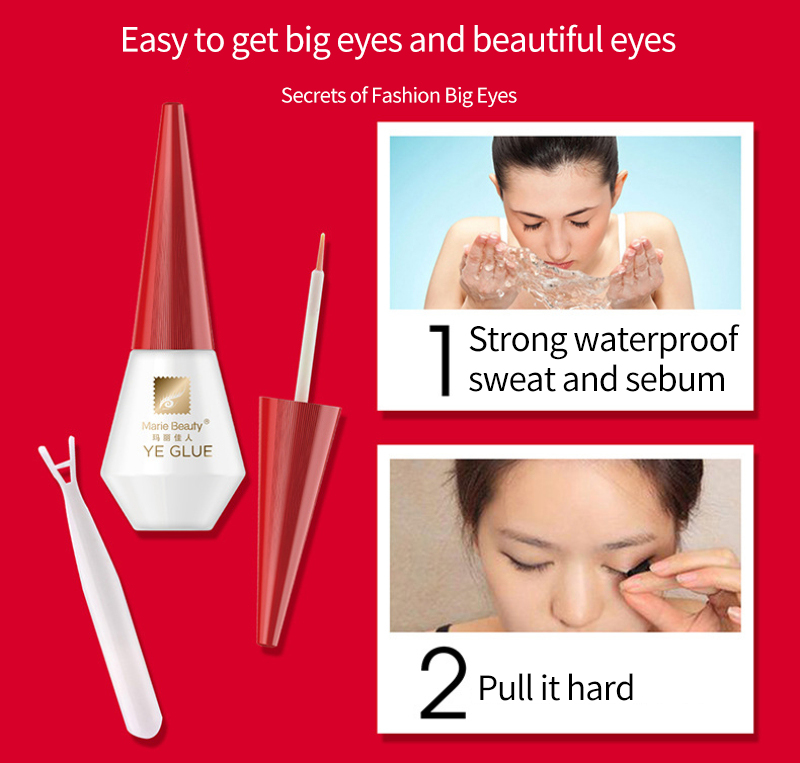 Eyelash Glue Extension Lash Glue False Eyelashes Grafting Eyelid Adhesive Women Beauty Makeup Tool Waterproof Easy to Use Multipurpose 12ml 3pcs