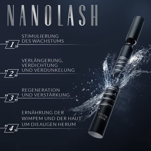 Nanolash Eyelash Growth Serum Conditioner for Enhancing Long Luscious Eyelashes and Eyebrows 3ml