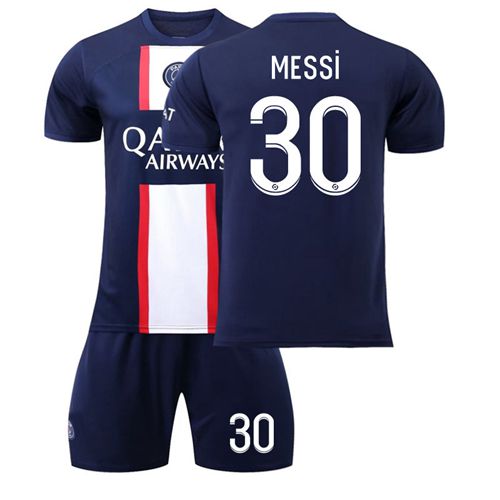 (Kids 16) 2022-2023 PSG Home No. 30 MESSI Teens Kids Boys Football Kits Sport Training Suits