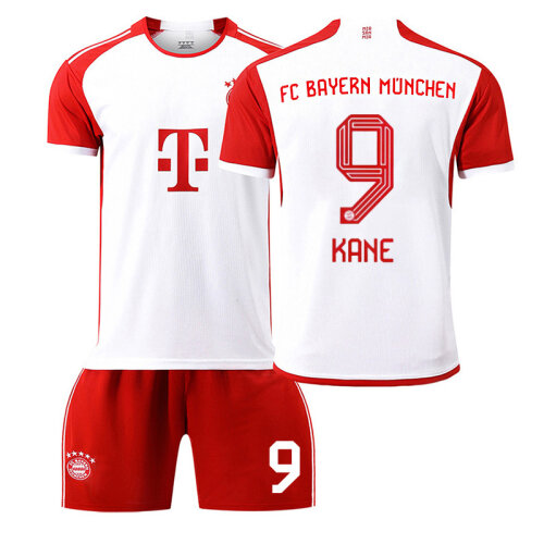 Football Kit 2324 Season Bayern Home No. 9 Kane Soccer Jersey Tracksuit for Kids
