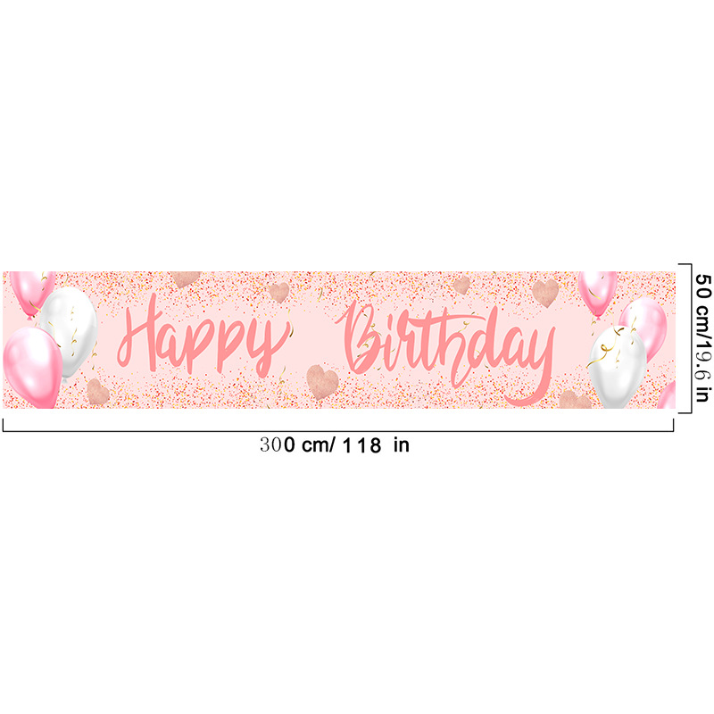 Happy Birthday Sign Yard Happy Birthday Decorations Party Decor Backdrop Birthday Banner Gift For Girl Boy Kids Women Men - Pink