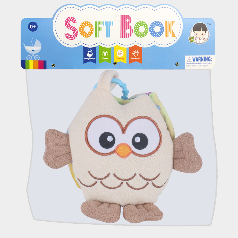 Owl Stuffed Doll Plush Toy Early Education Cloth Book Creative Birthday Gift for Kids