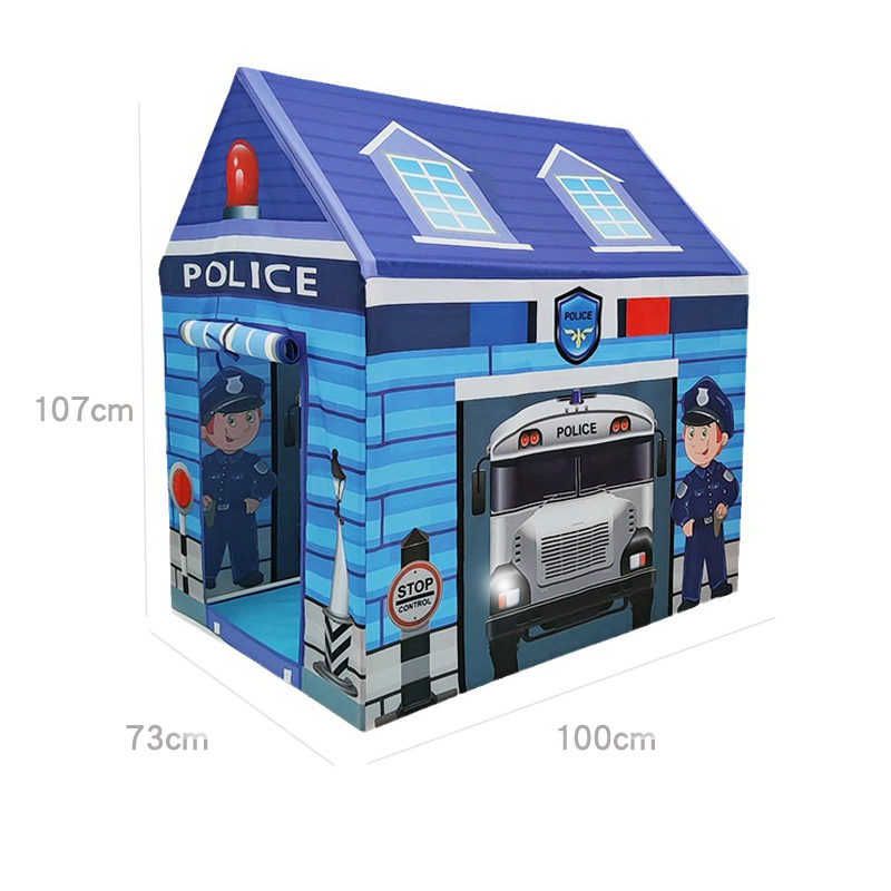 Kids Police Themed Play Tent Interactive Role-Playing House