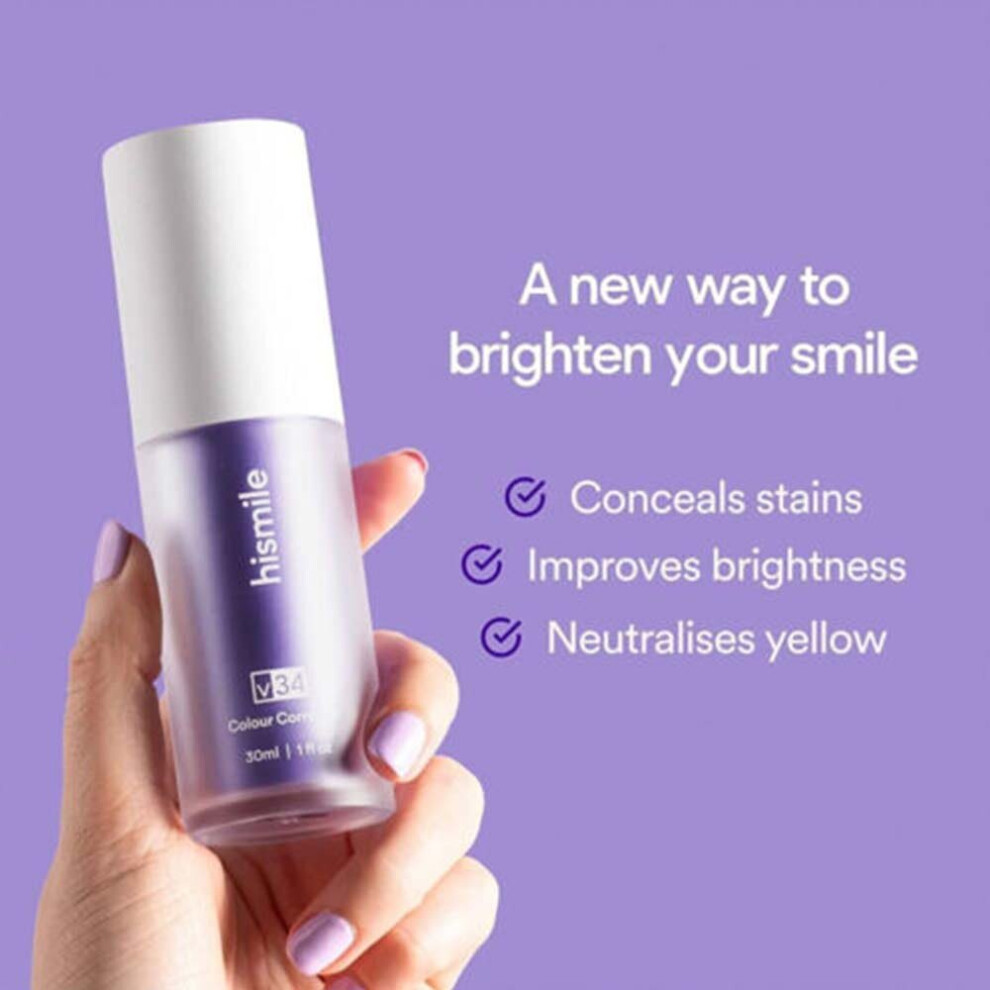 V34 Colour Corrector, Purple Teeth Whitening, Tooth Stain Removal 30ml