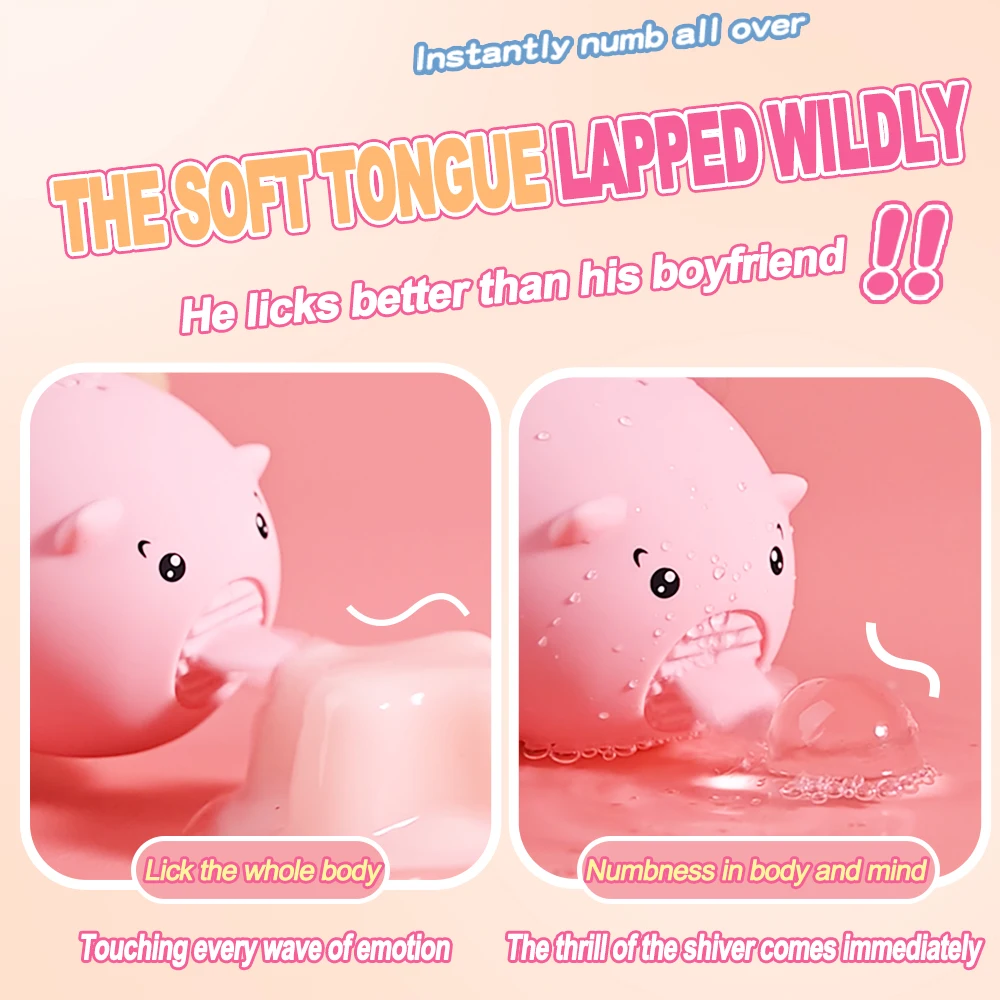 Tongue Licking Vibrator Mini Pig Clit G Spot Stimulator Sex Toys for Women Orgasm Erotic Masturbator Nipples Anal Massager Stimulation Adult Toy