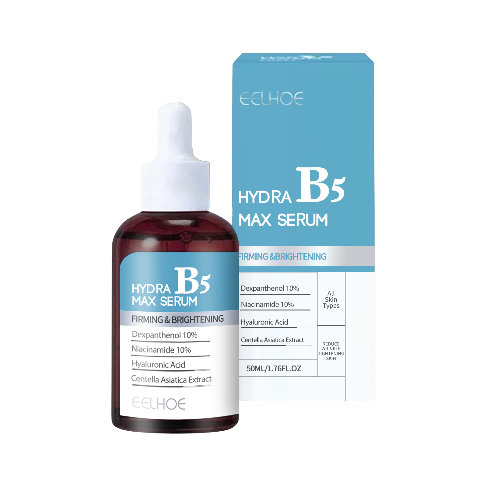 EELHOE Shrink Pores Serum Anti Wrinkle Pure Hyaluronic Acid Lifting Firming Fine Lines Reduce Lightening Dark Circle Hyalu B5 Essence