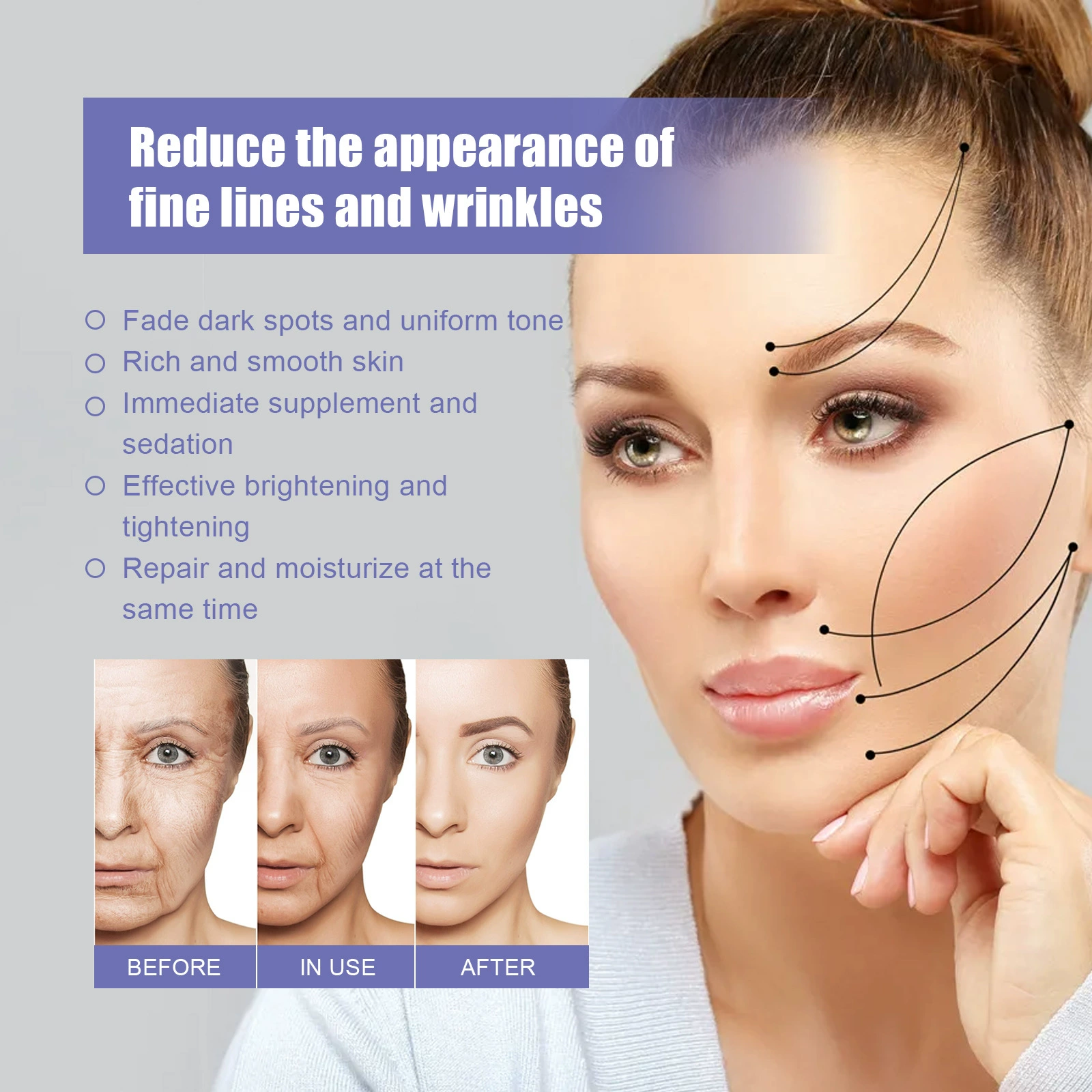 Roller Ball Firming Cream Repair Dryness Anti Acne Massage Roller Deep Moisturizes Anti Aging Cream
