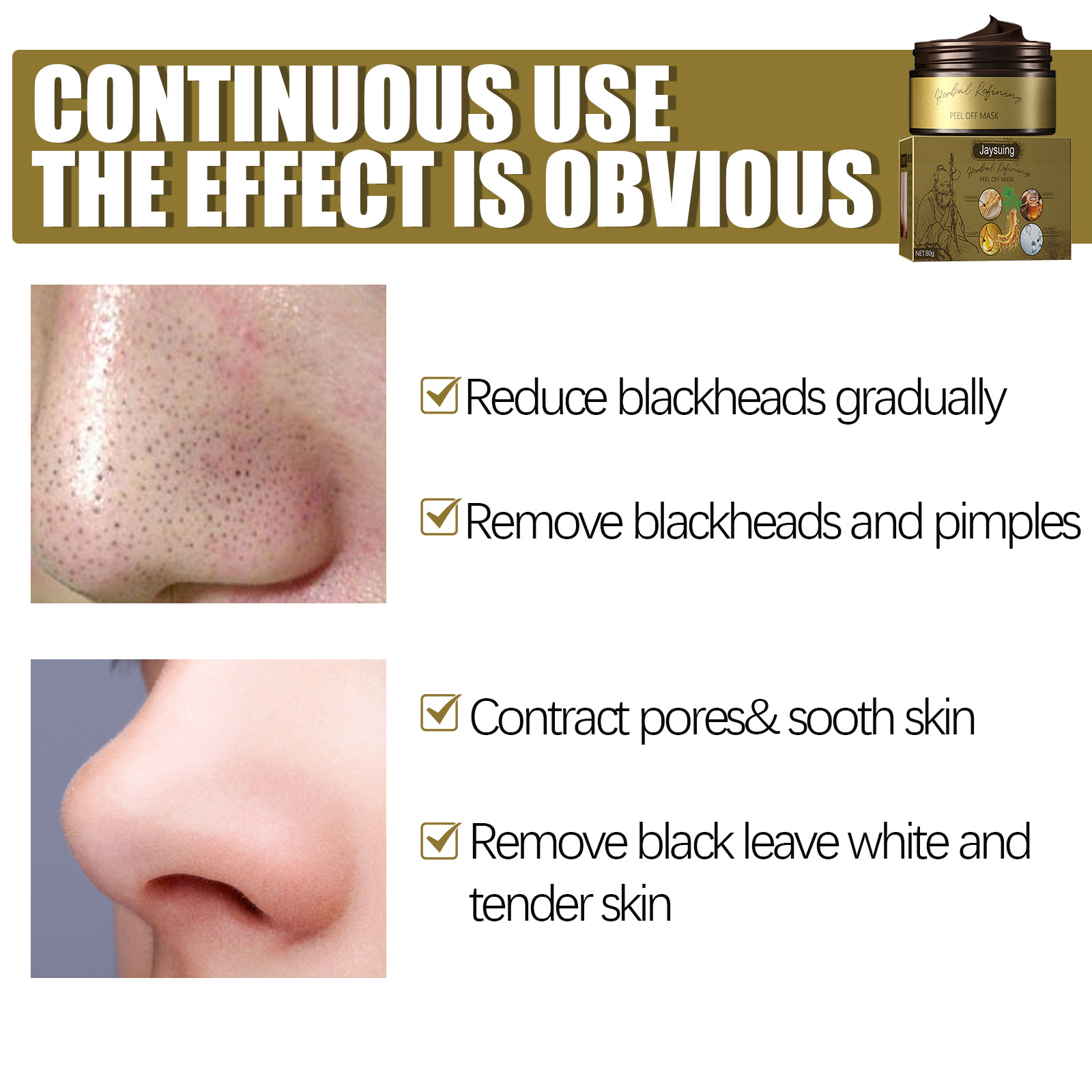 (1 PC) Peel-Off Facial Mask Shrinks Pores Deep Cleansing Mask Blackhead Remover Cleansing Blackhead Remover Masks Rehydration Moisturize Hydrate