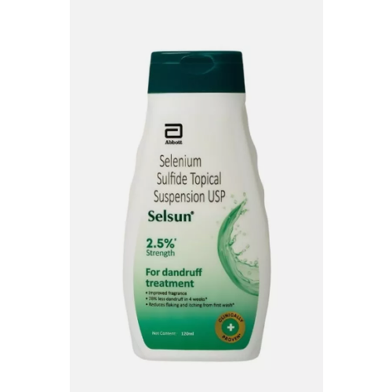 Selsun Suspension Anti Dandruff Shampoo, Clears dandruff flakes 120 ml