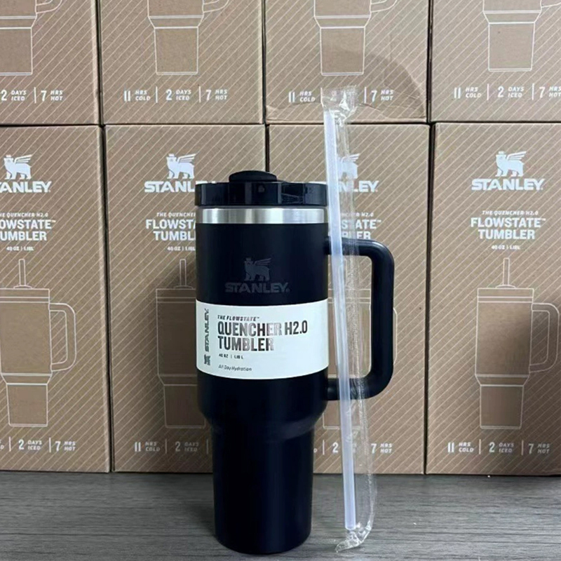 Black For Stanley Tumbler Cup Insulated Water Bottle  40oz
