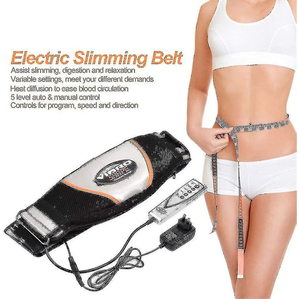 (UK PLUG) Electric Weight Lose Belt, Vibrating Massager Fat Burner Waist Trimmer Slimming Heating Belt Fat On Belly Abdomen Leg Tight Arm Shoulder Back Neck