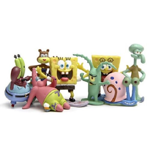 (8pcs) 8pcs SpongeBob Patrick Star Squidward Figure Toy