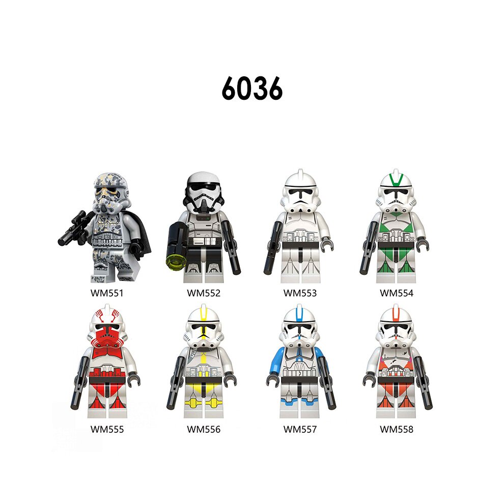8PCS Star Wars Blocks clone trooper Figures Compatible LEGO