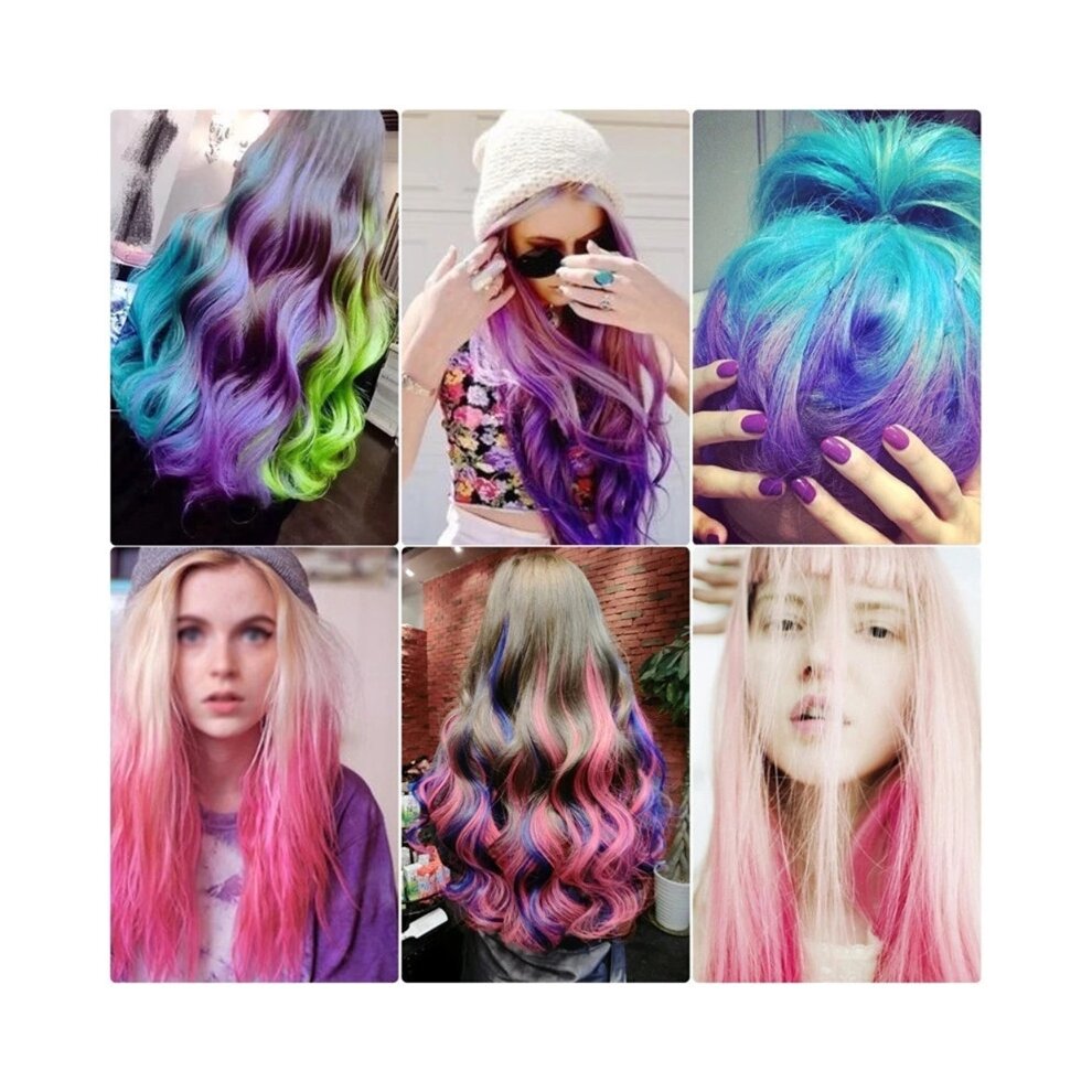 6 Colors Hair Dye Comb Brush Personal Salon Temporary Crayons Hair Dyeing Tool