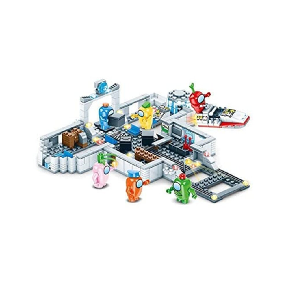 528PCS Among Us Werewolf Kill Games Building Blocks Toys,Space Alien Figures Peluche Gam