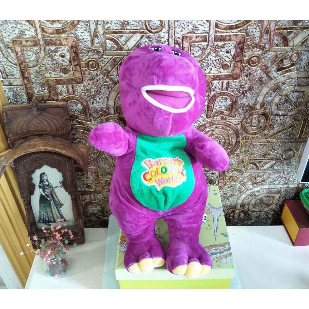 30cm Barney The Dinosaur Sing I LOVE YOU Song Purple Plush Doll Toy Kids Gift