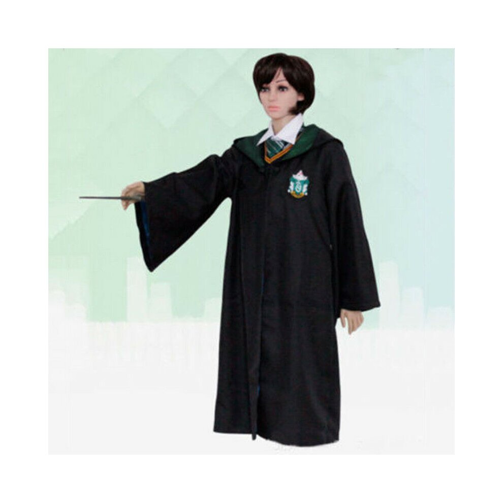 (Green, Kids 135cm) Harry Potter Gryffindor Hogwarts Cape Cloak Halloween Cosplay Party