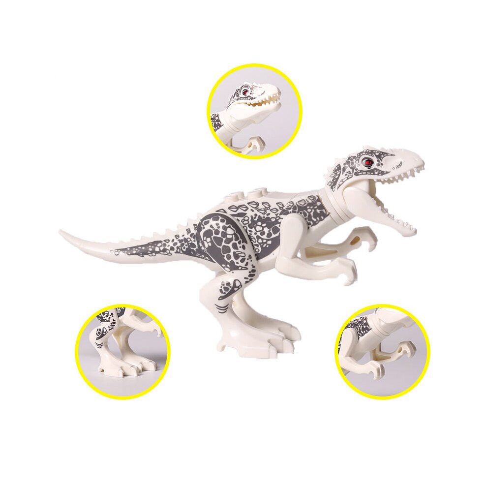 Jurassic Dinosaurs Minifigures Building Toys Playset 20 Pcs with Khaki Velociraptor Green Velociraptor Velociraptor Small Tyrannosaurus Rex Indominus Rex Tyrannosaurus Triceratops Tyrannosaurus Rex Stegosaurus Dilophosaurus Gifts for Kids