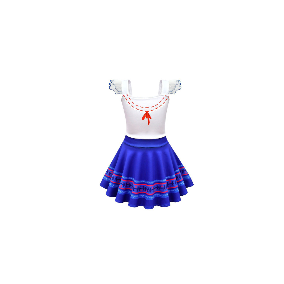 (7-8 Years) Encanto Luisa Cosplay Costume Kids Children Dress Outfits Halloween Suit