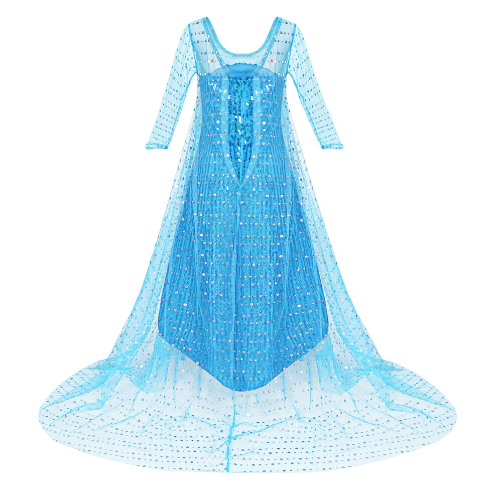 (Elsa Dress 2~3 Years) Girls Elsa Costume Dress Kids Princess Fancy Dress up Birthday Party Christmas Dresses