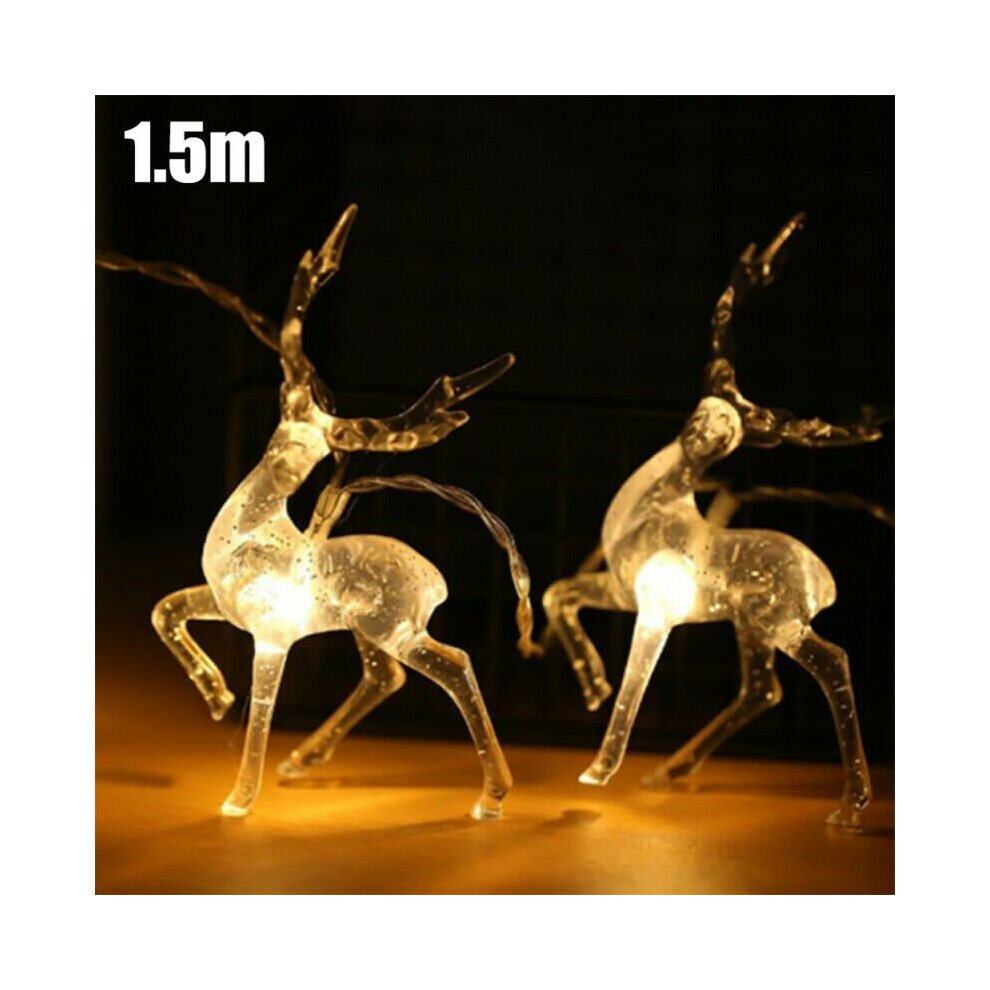 (Multicolour 300cm) Xmas Christmas Deer String Fairy Lights Tree LED Twinkle Lights Garden Decors