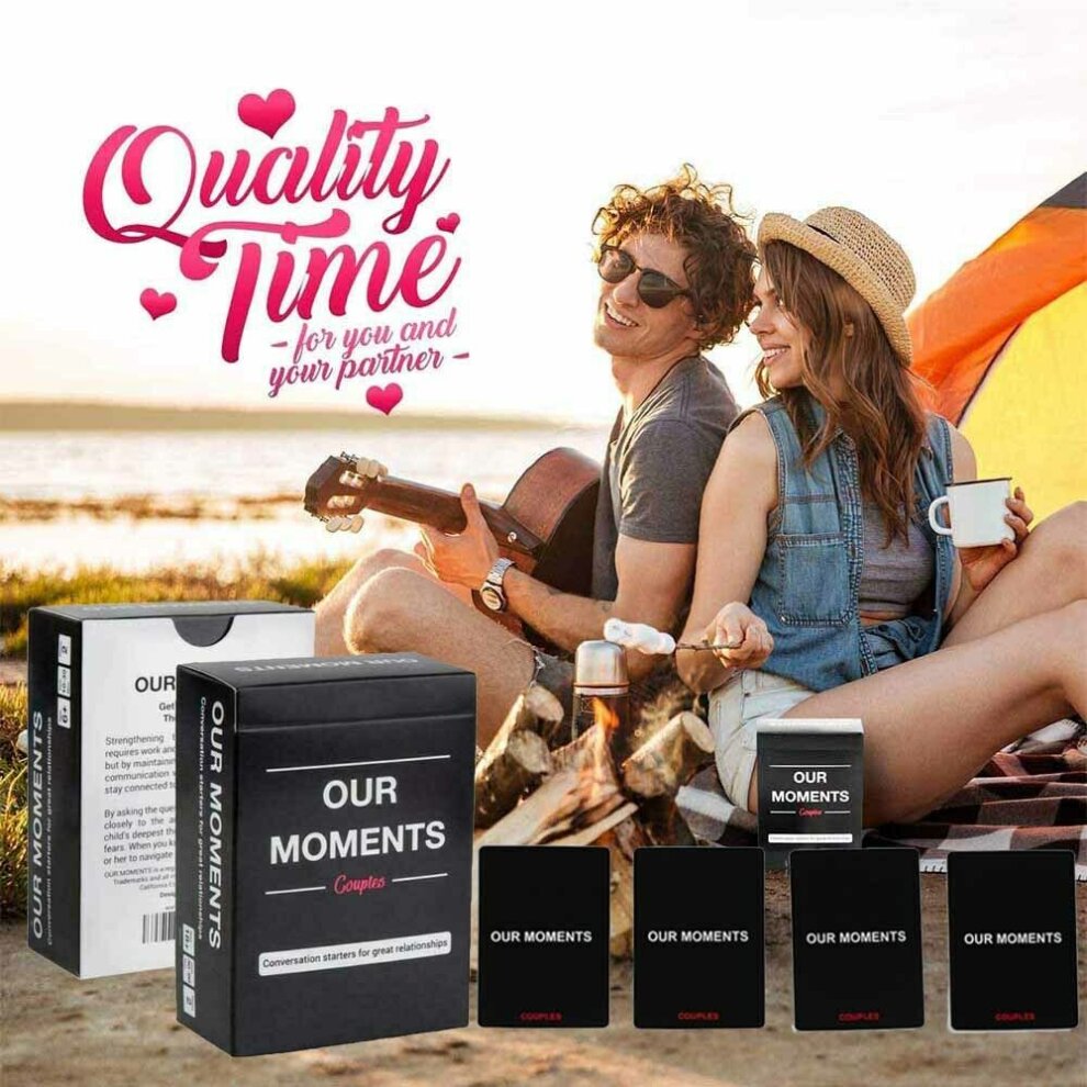 Our Moments Cards Couples Board Game 100 Thought Provoking Conversation Starters for Great Relationships Fun Conversation Cards for Date Night