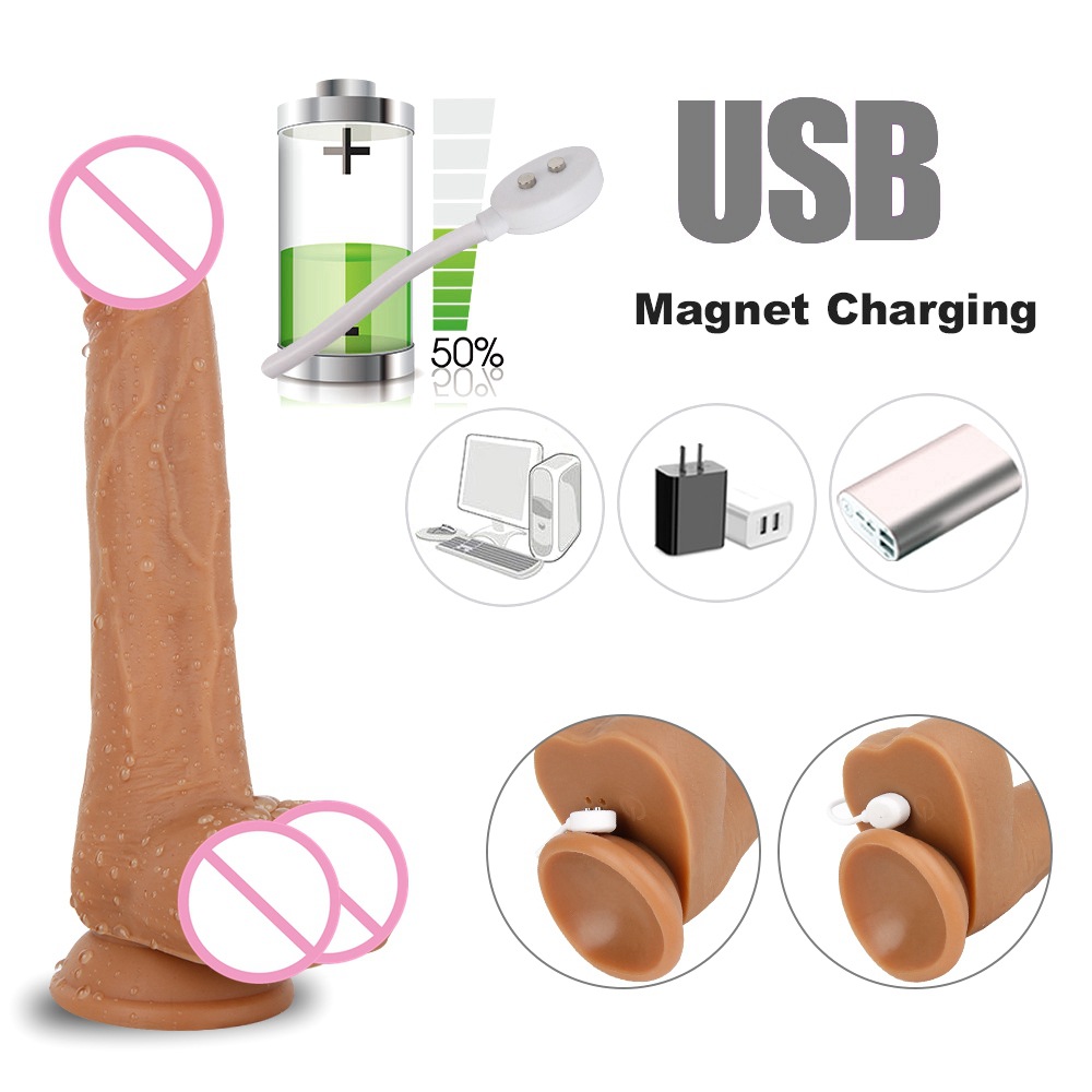 Realistic Dildo Masturbator Machine Gun for Women Automatic Thrusting Vibrator Wand Adult Sex Toy G-Spot Fucking Massager Bullet Heating Function Suction Cup Wireless Remote Control Anal Stimulate Sex Pleasure