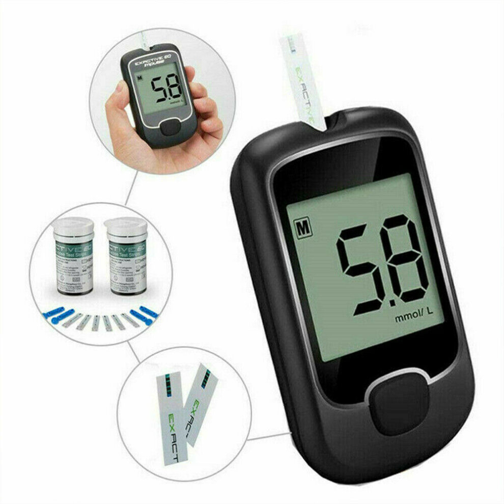 (Host mg/dL+50X test paper+50X needles) Blood Glucose Monitor Kit Test Strips Lancets Optium Neo Blood Glucose&Ketone Monitor Reader