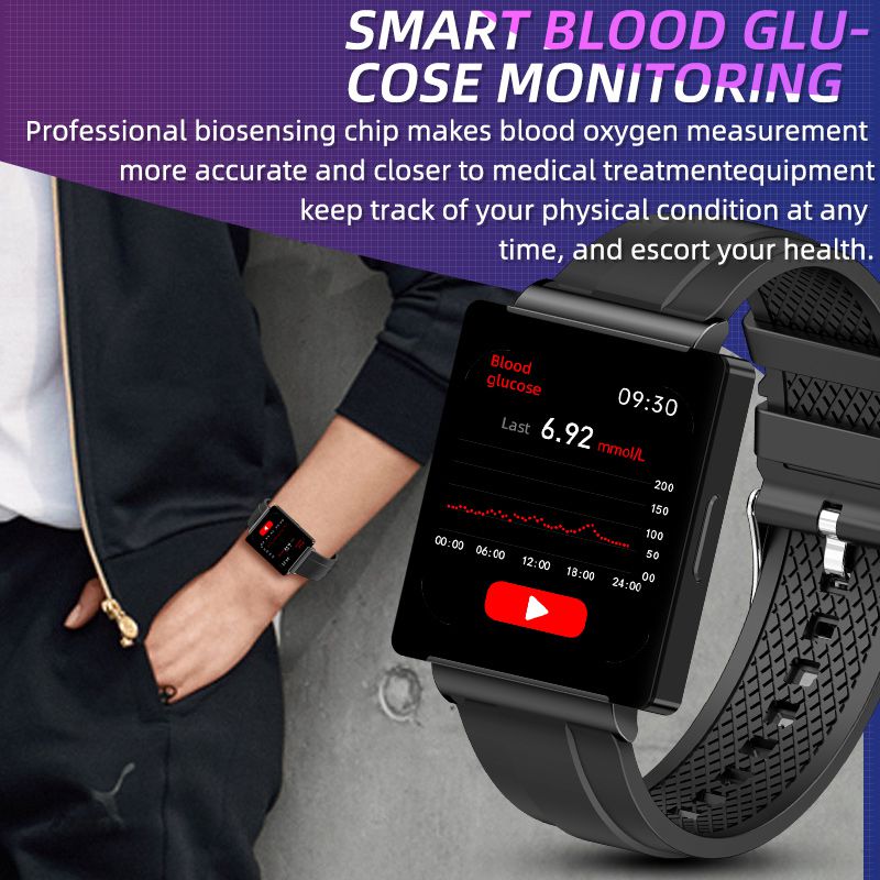 NFC Access Control Music Smart Watch Fitness Heart Rate BP Blood Glucose Body Temperature Smartwatch Men Women