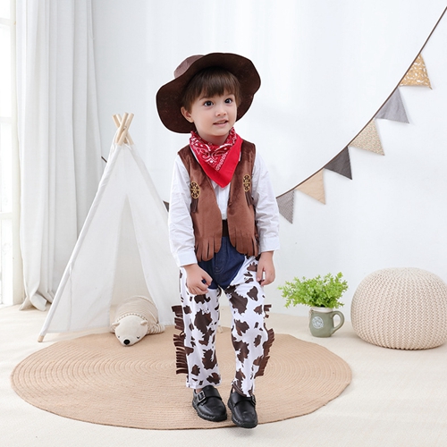 Wild West Cowboy Fancy Dress Costume Kids Boys Halloween Fancy Dress