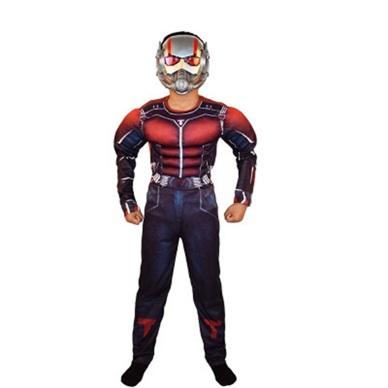 (110~120cm) Marvel Avengers Ant-Man Classic Childs Costume Halloween Muscle Costume Cosplay