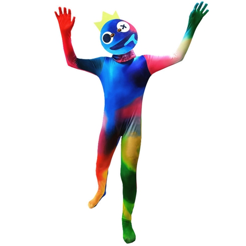 (110cm) Rainbow Friends Roblox Halloween Costume Jumpsuit Mask Party Fancy Dress Christmas Gift