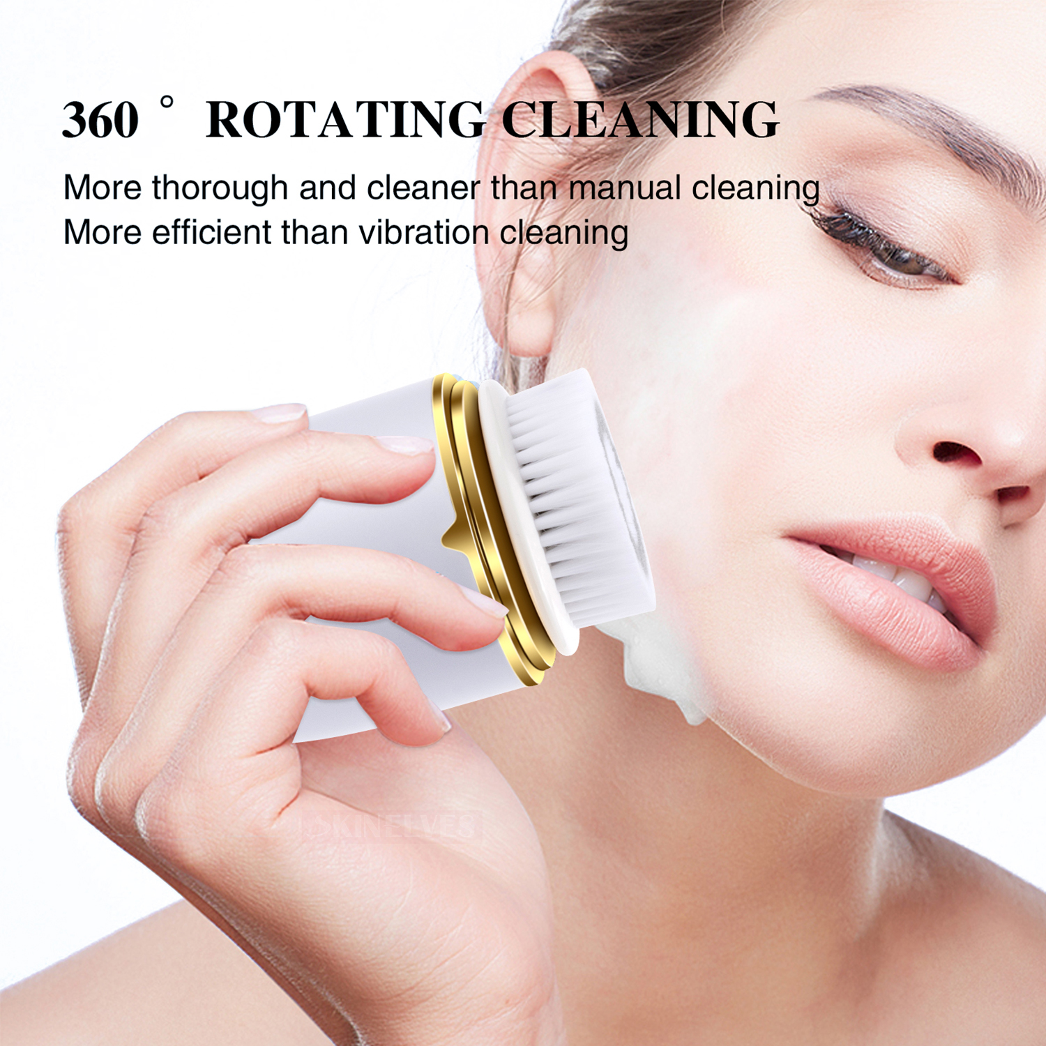 Electric Face Cleanser Waterproof 2 Gears Facial Cleansing Brush Dustproof Multifunction Gentle for Deep Face Skin Care Machine Rotating Tools