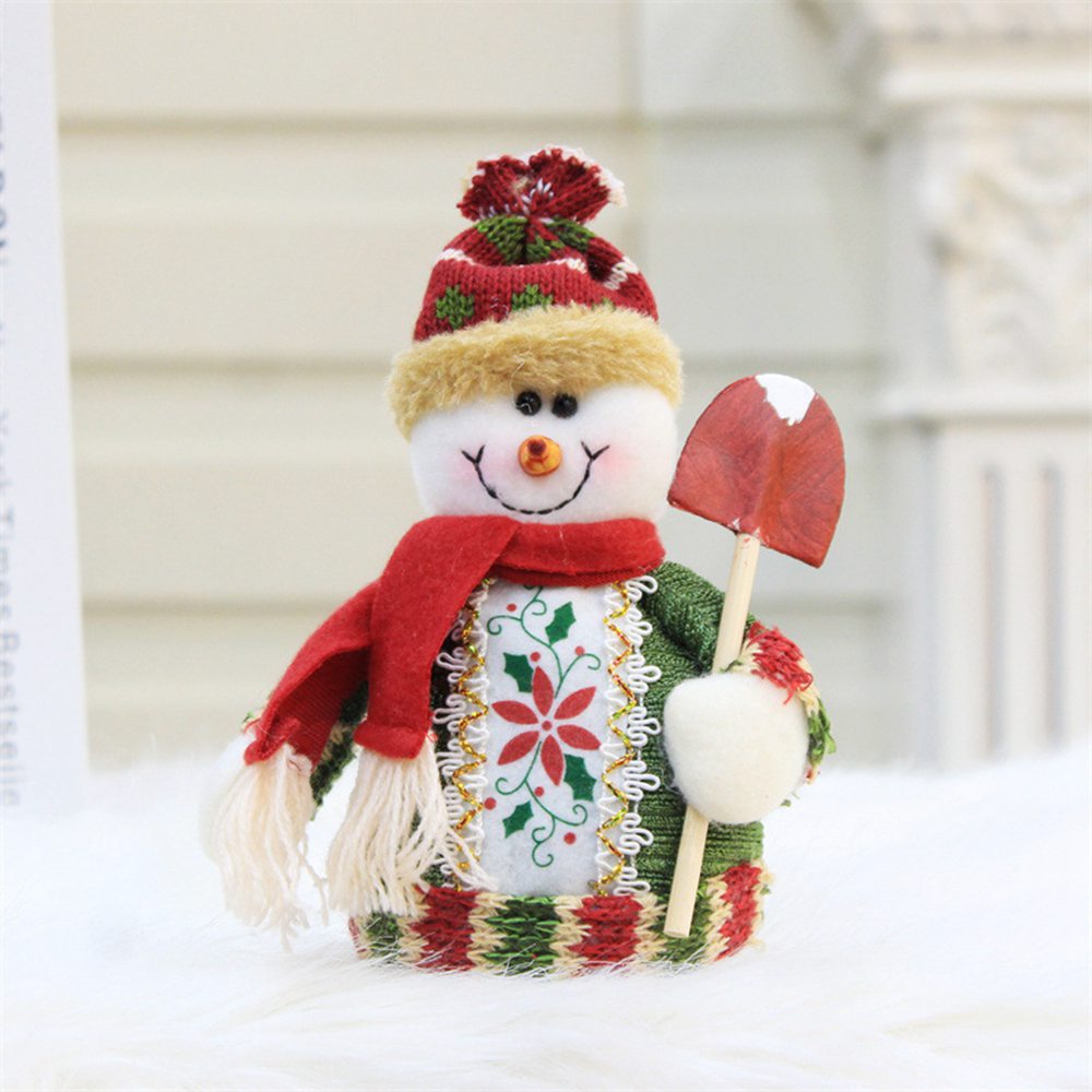 (Santa Claus) Cute Christmas Santa Snowman Deer Doll Decoration Gift Doll Christmas Tree Hanging Ornament New Year Xmas Home Decoration
