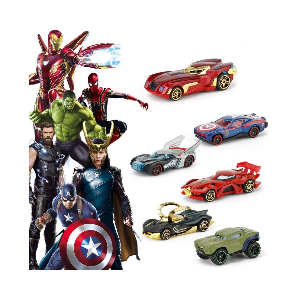 Kids Toys Gift Car Set Avengers Alloy Car Set Racing Car 6PCS